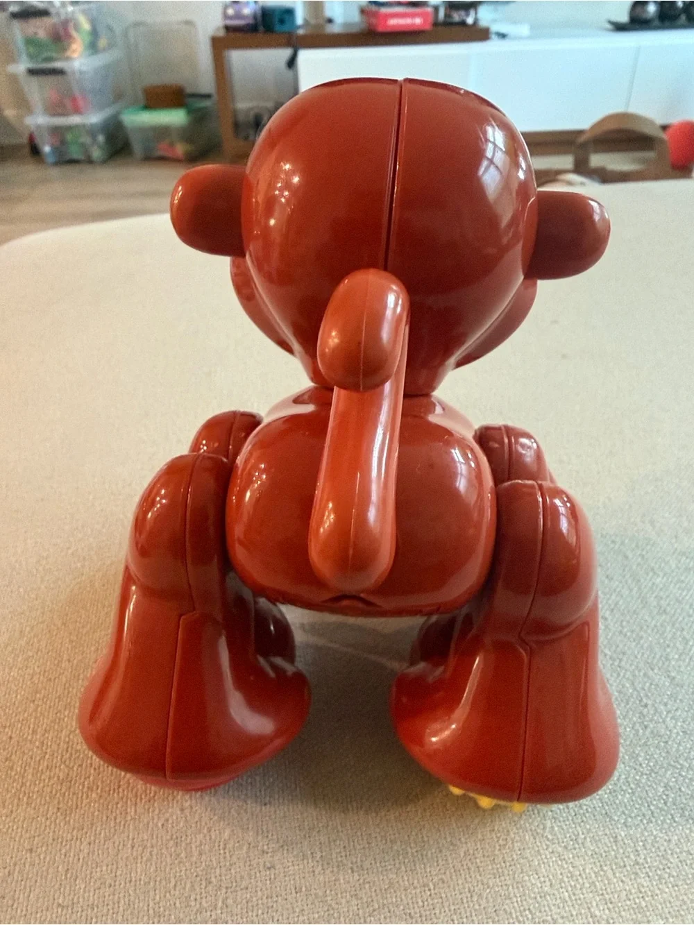 Fisher-Price Red Monkey Push Toy with Blue and Green Rollers